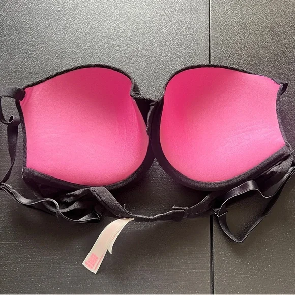 Victoria’s Secret PINK Wear Everywear Push Up Lace Animal Print Black Bra 34D - Picture 9 of 9